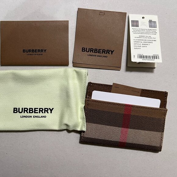 Burberry Sandon Canvas Check Slim Card Case - Picture 1 of 6